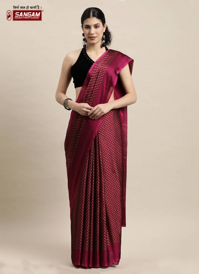 Sangam Peacock Regular Wear Crepe Silk Printed Saree Collection